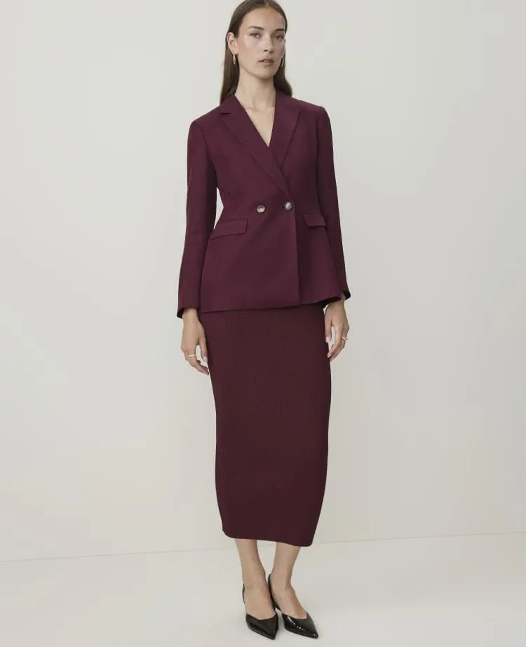Petite Ribbed Midi Sweater Skirt