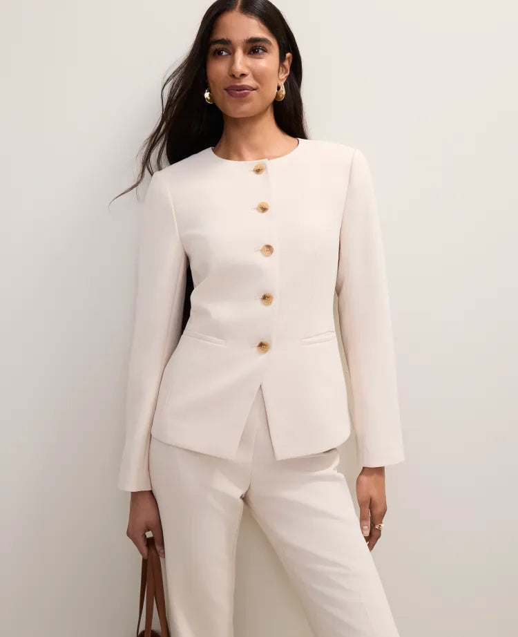 Petite Split Hem Jacket in Fluid Crepe