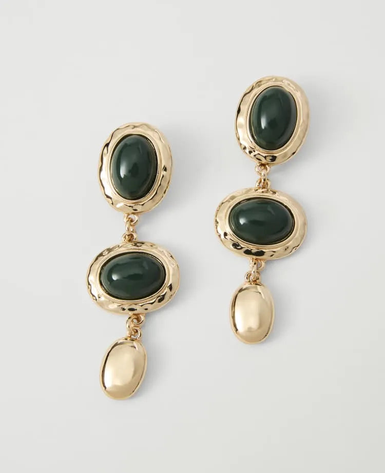 Triple Stone Drop Earrings