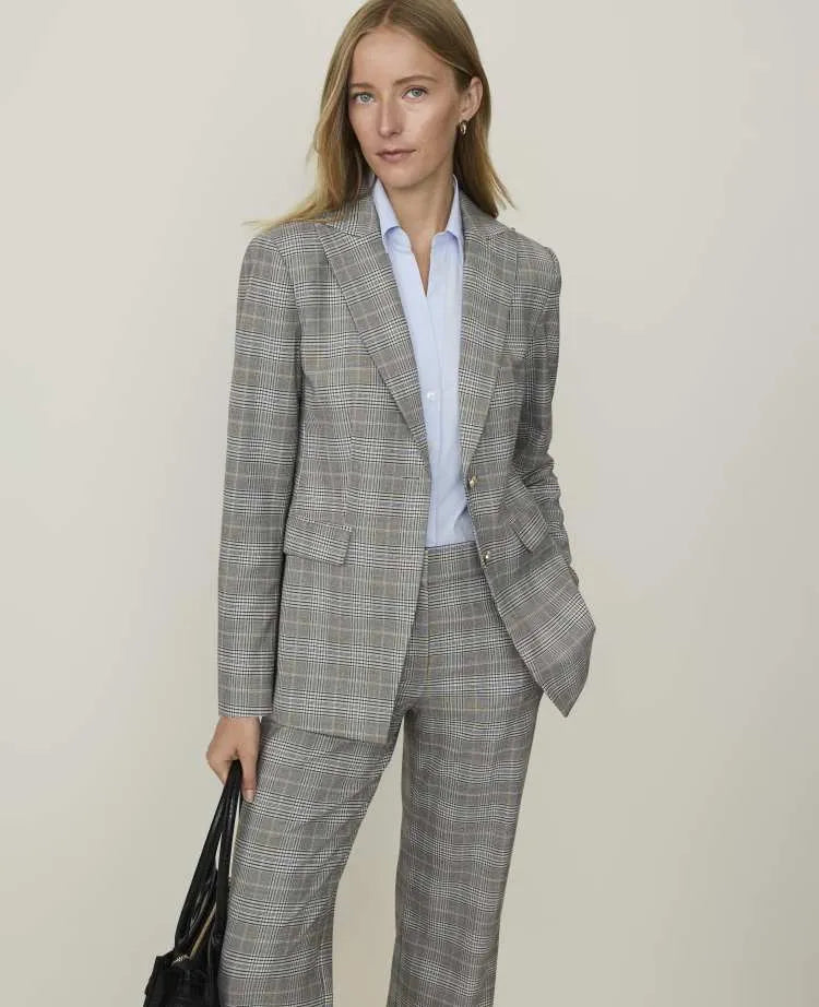 The Plaid Fitted Long Blazer