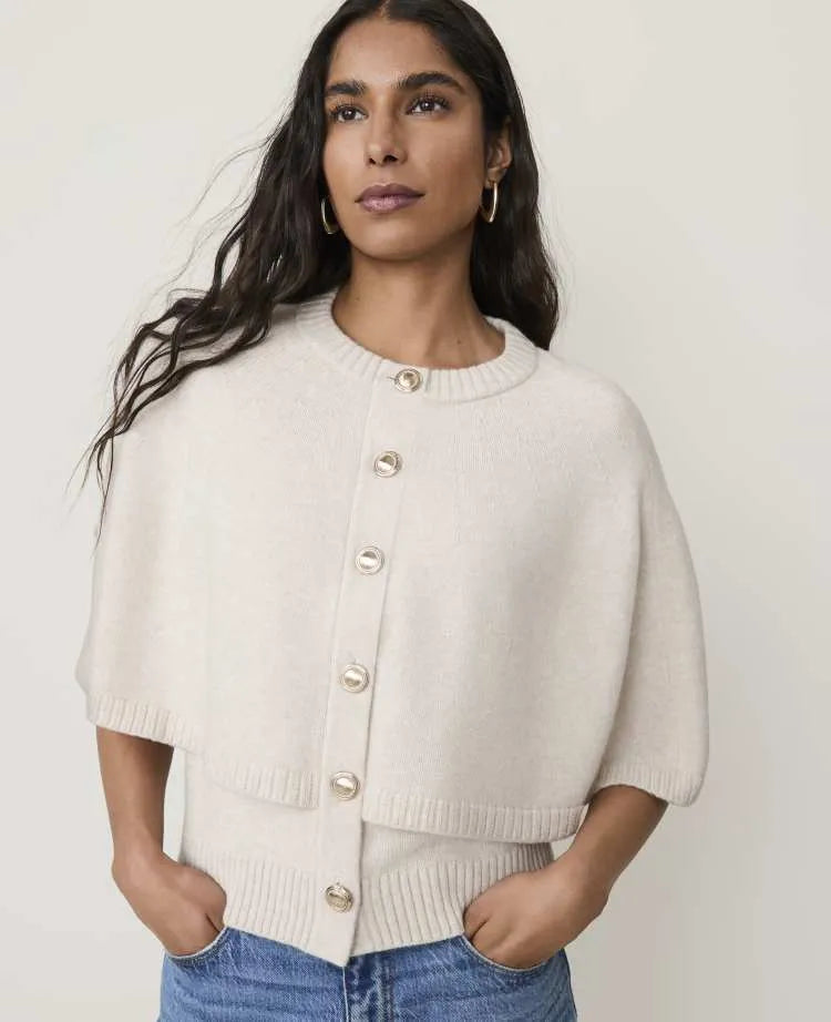 Short Sleeve Capelet Cardigan