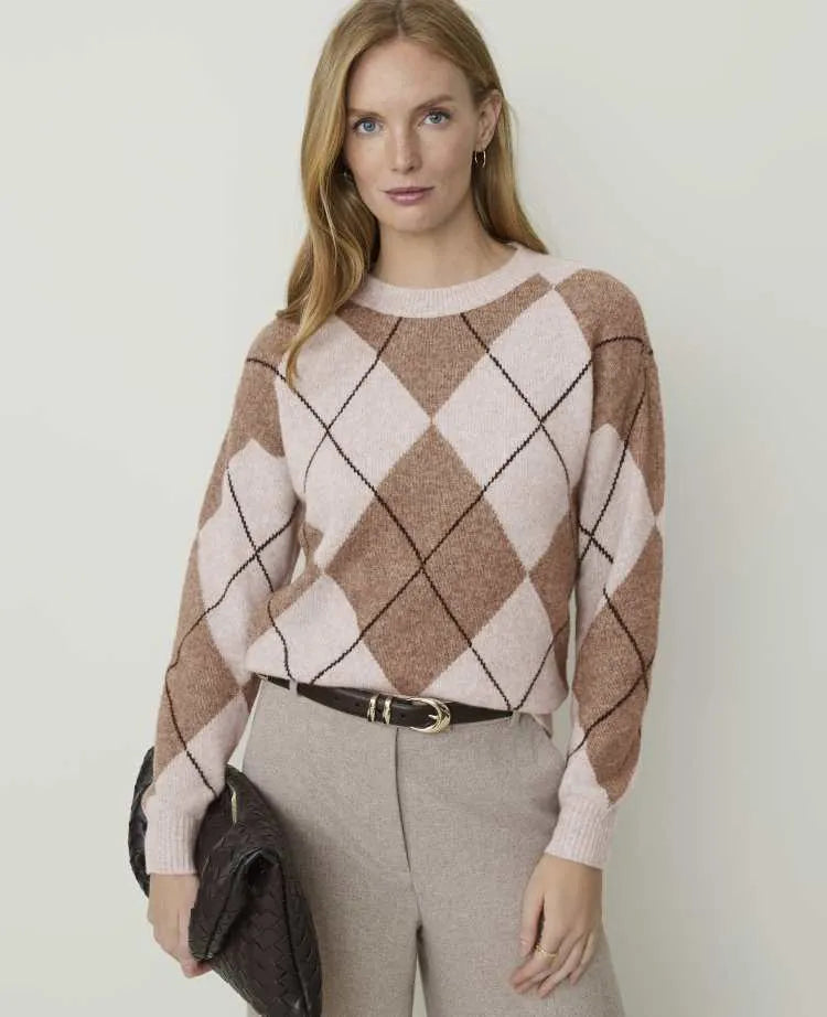 Petite Argyle Wedge Sweater