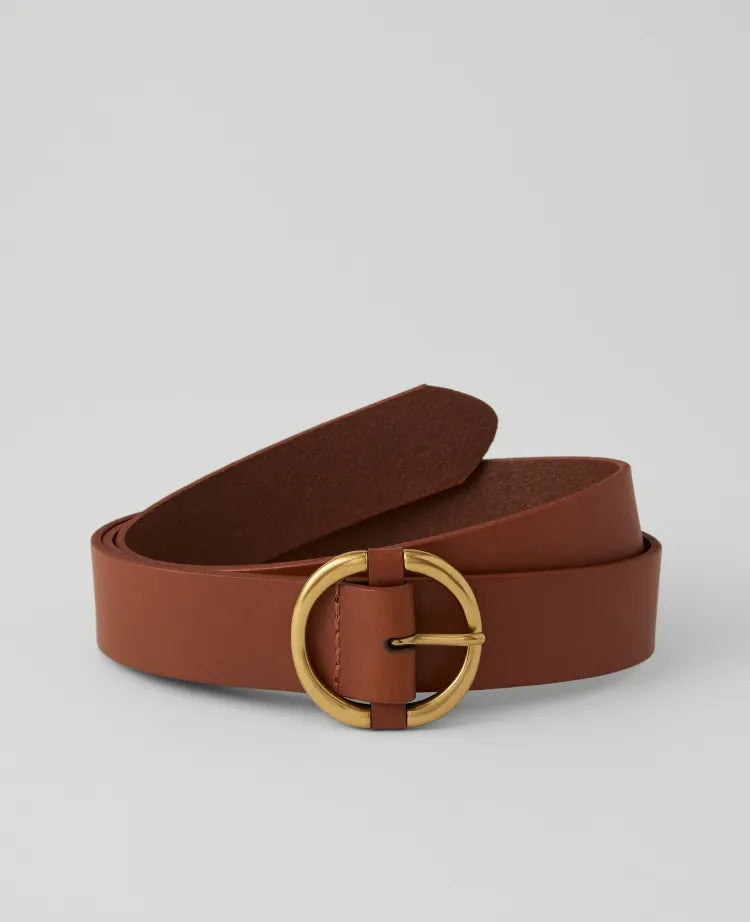 Leather Round Buckle Belt