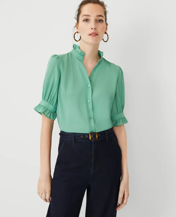 Ruffle Collar Shirt