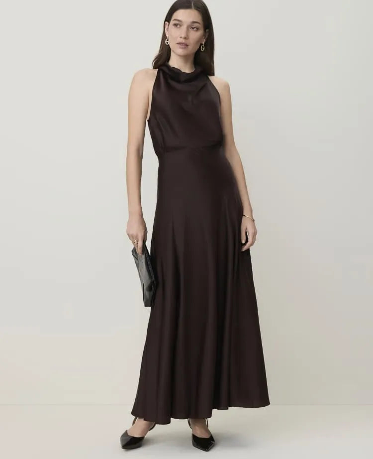 Flare Maxi Skirt in Satin