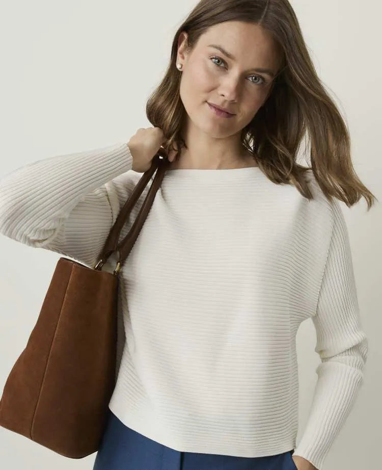 Ribbed Boatneck Sweater