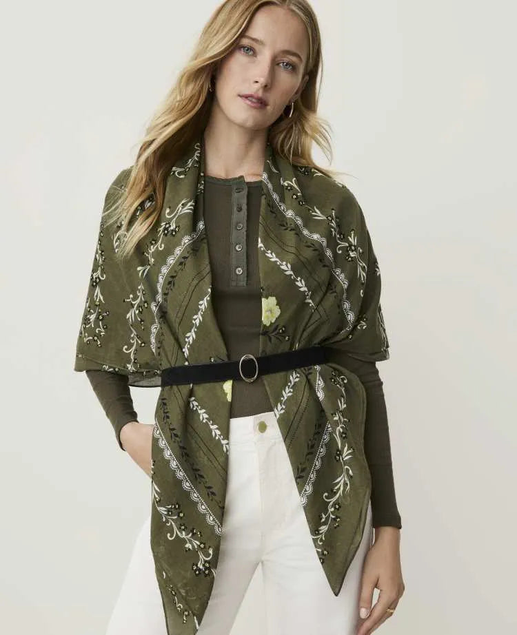 Weekend Floral Wrap Poncho