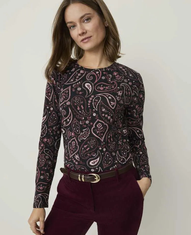 Paisley Crew Neck Top