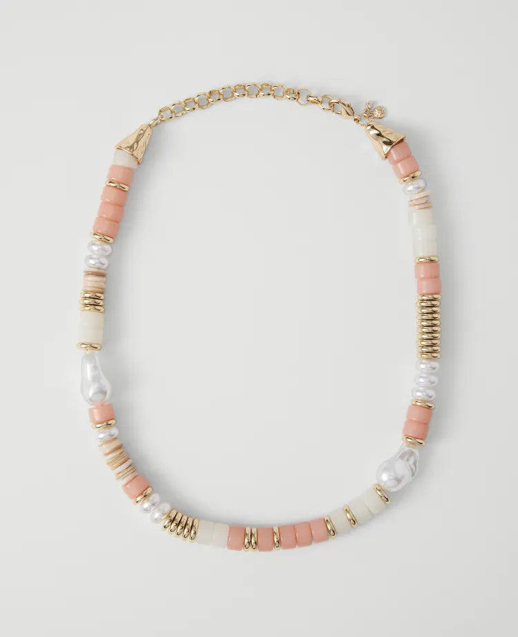 Stone Pearl Statement Necklace