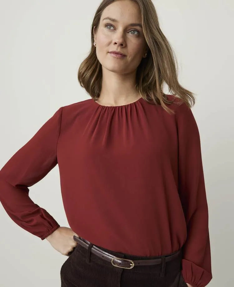Pleated Front Blouse