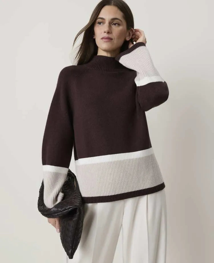 Colorblock Turtleneck Sweater
