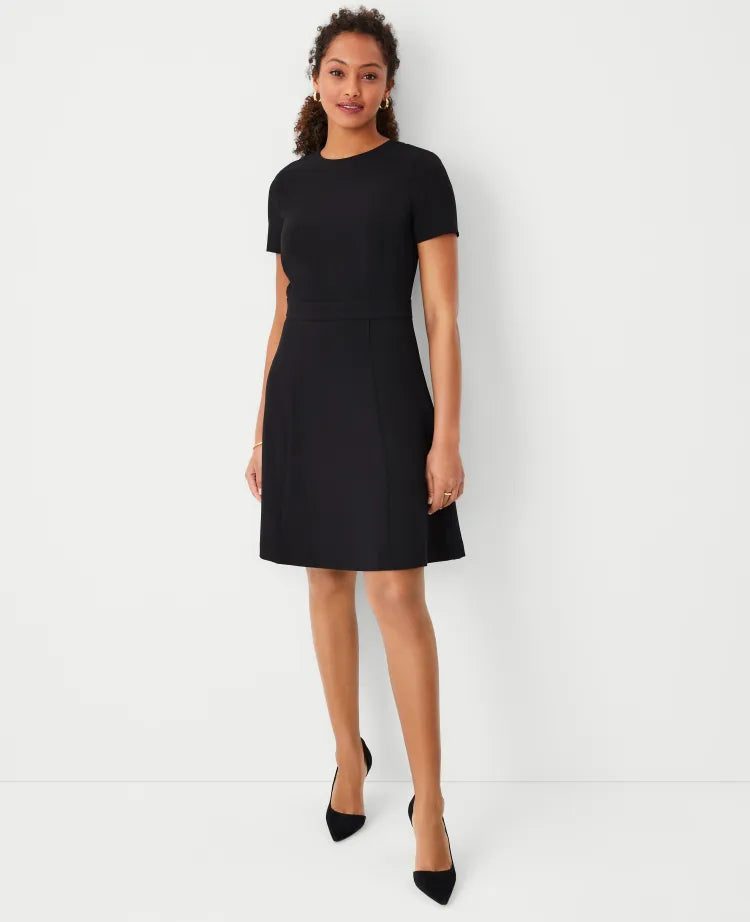 The Petite Flare Dress in Fluid Crepe