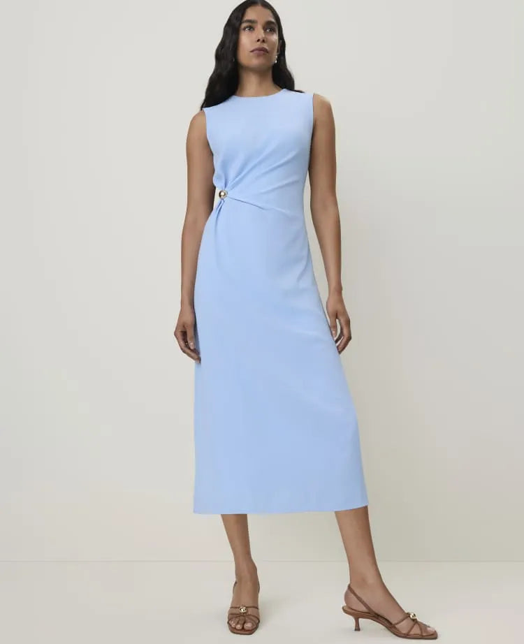 Crew Neck Twist Sheath Dress