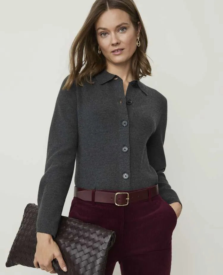 Petite Collared Sweater Jacket