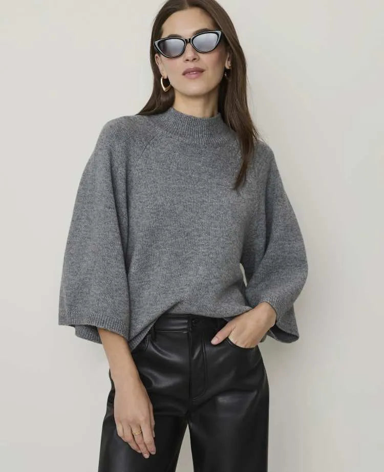 Wide Sleeve Mock Neck Sweater