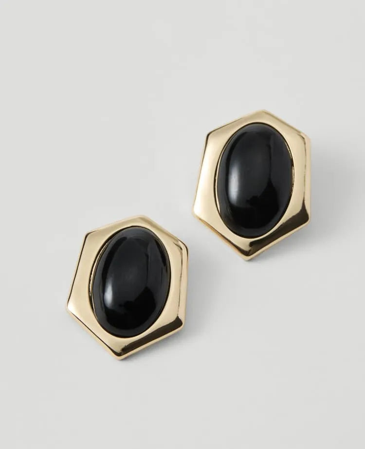 Sculptural Stone Stud Earrings