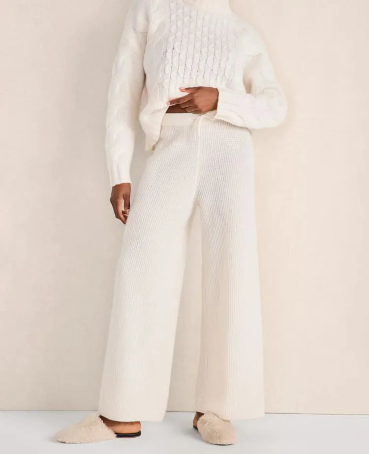 Haven Well Within Cashmere Rib Knit Wide Leg Pants