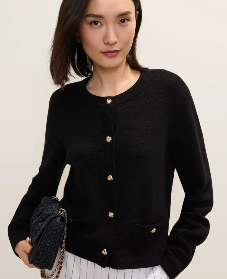 Crew Neck Sweater Jacket