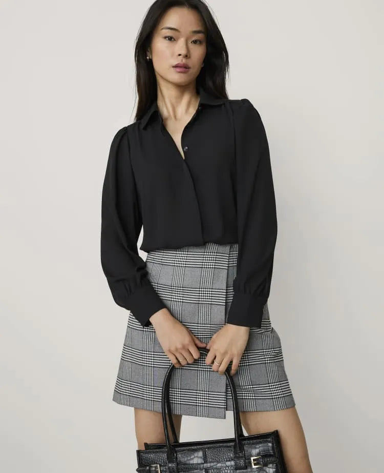 Gathered Collared Shirt