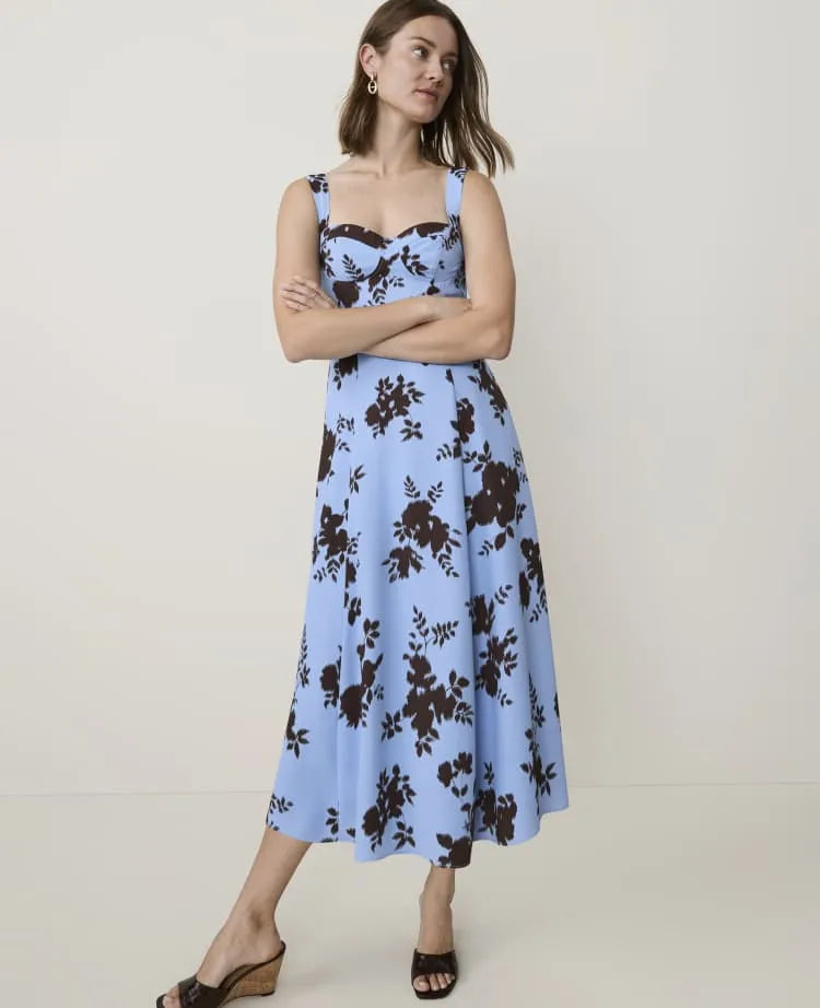 Floral Corset Midi Dress