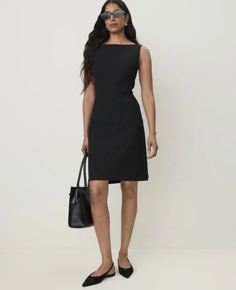 The Petite Boatneck Dress in Seasonless Stretch