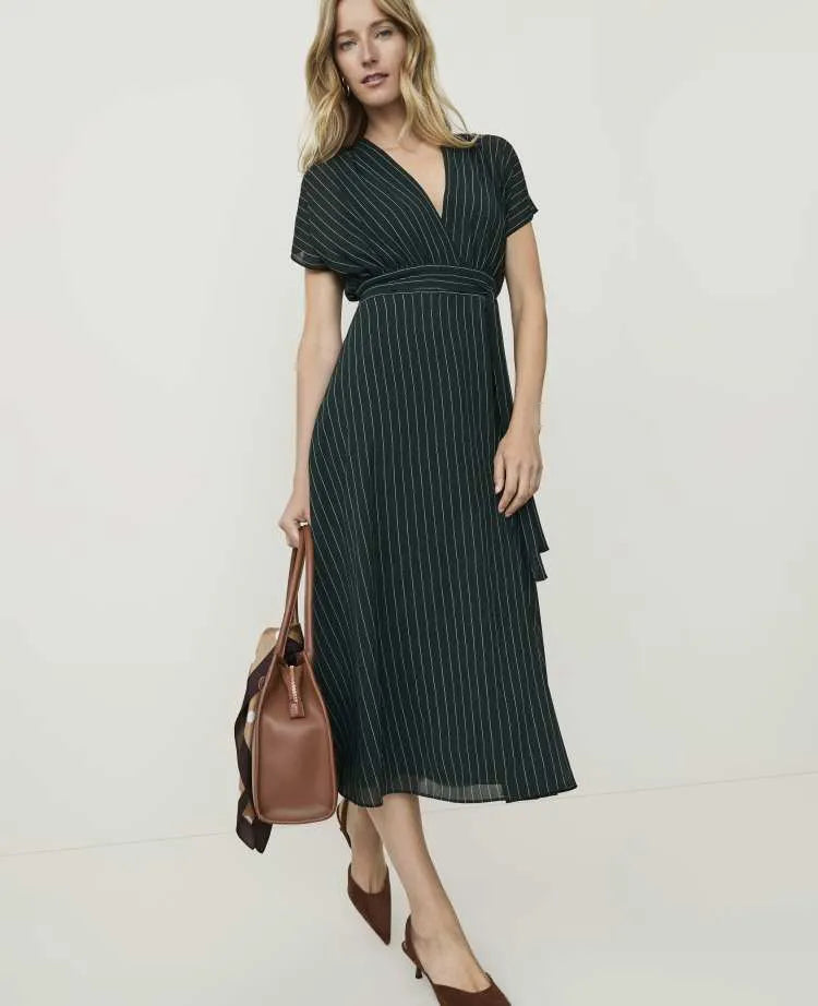 Striped Midi Flare Dress