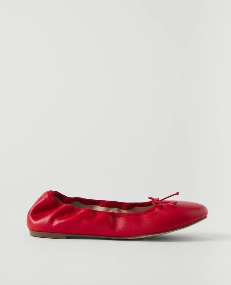 Weekend Leather Bow Ballet Flat