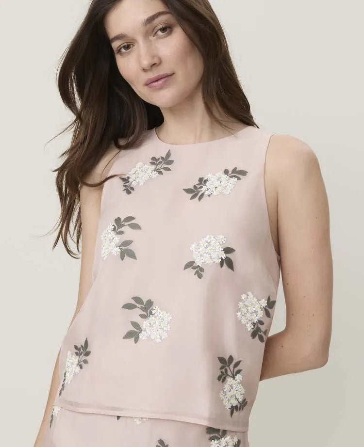 Sequin Embellished Top in Organza