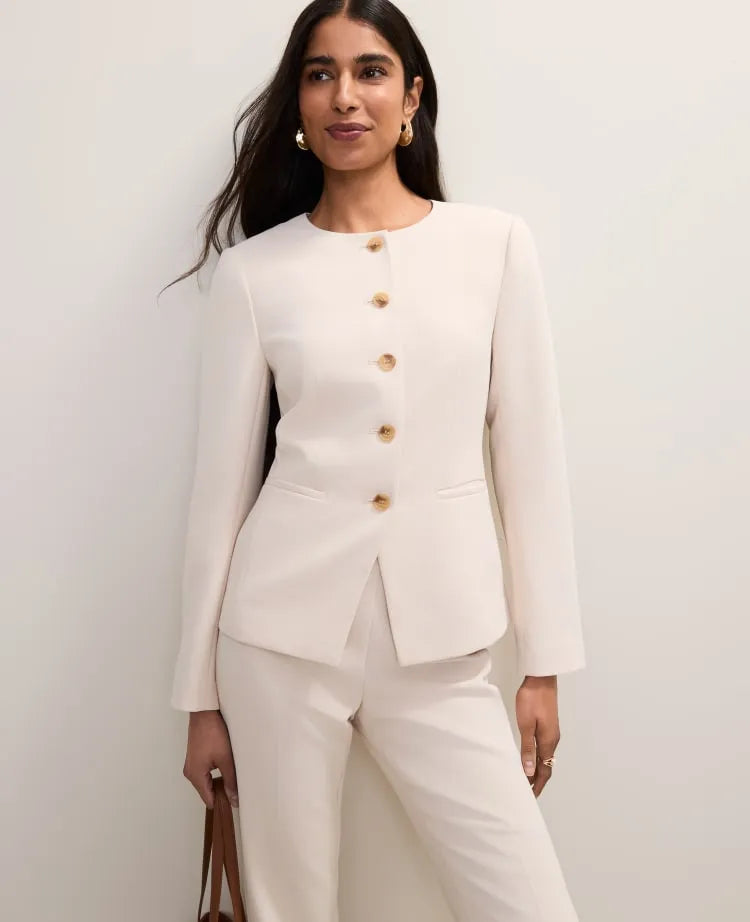 Split Hem Jacket in Fluid Crepe