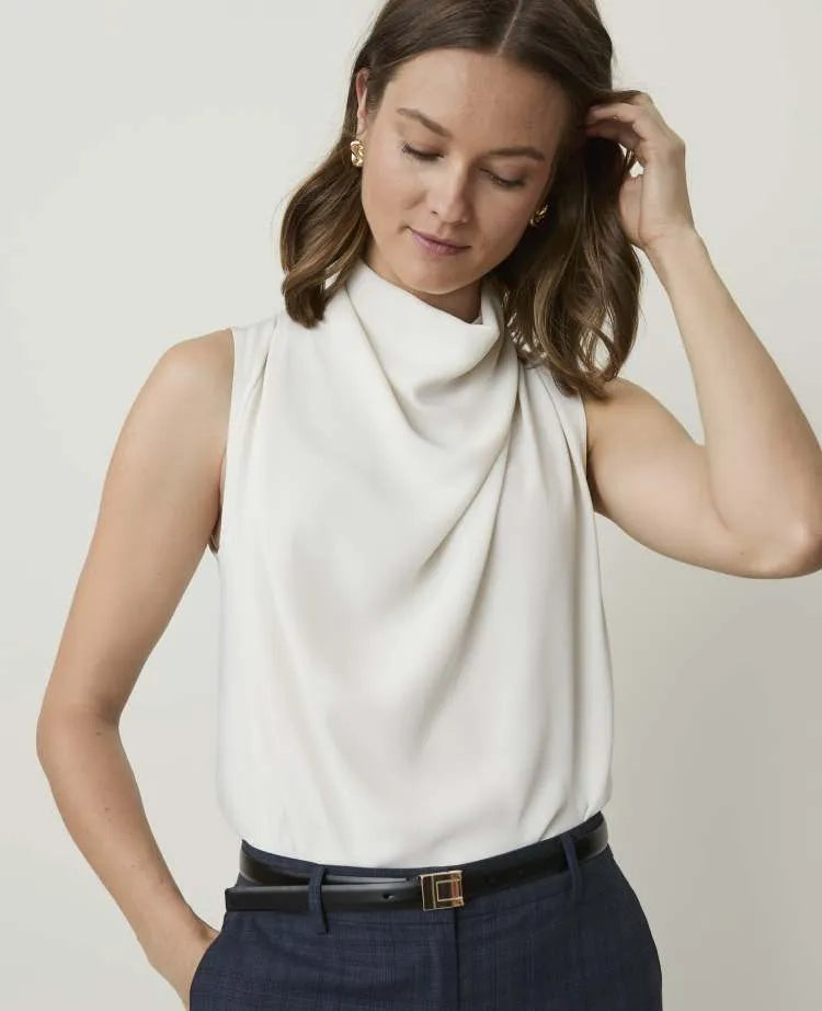 Mixed Media Sleeveless Top
