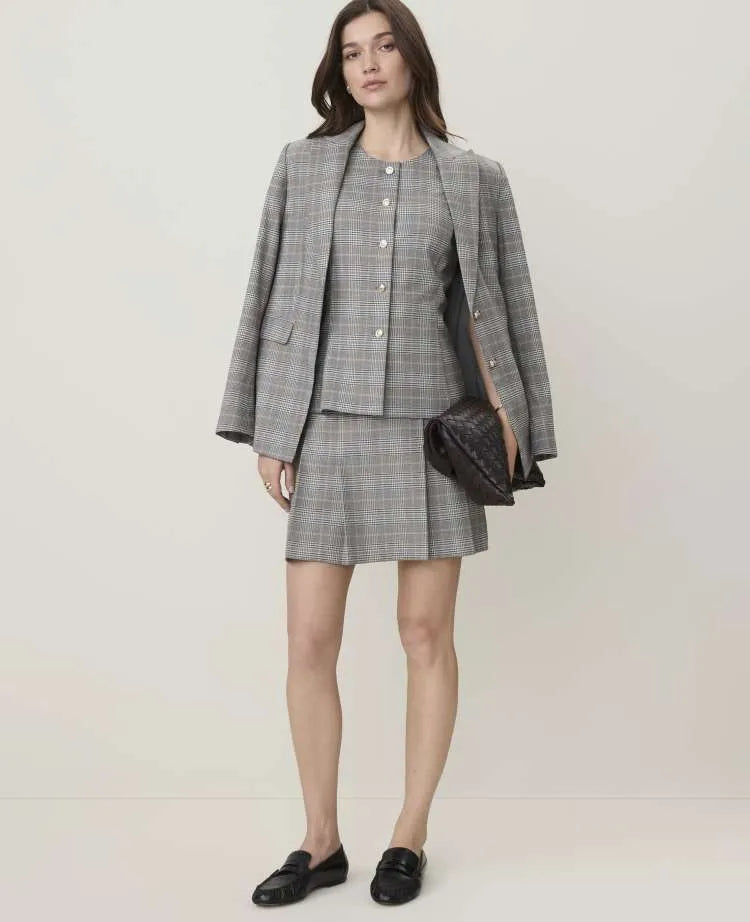 Petite Plaid Pleated Skirt
