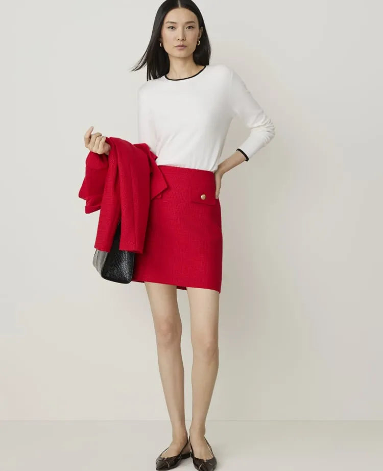 Pocket A-Line Skirt in Tweed