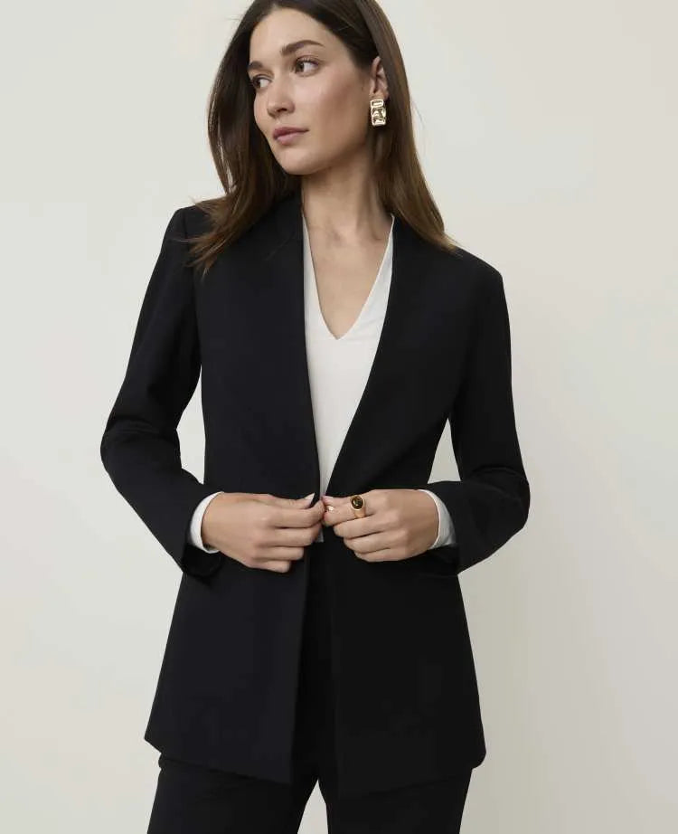 The Petite Collarless Blazer in Ponte