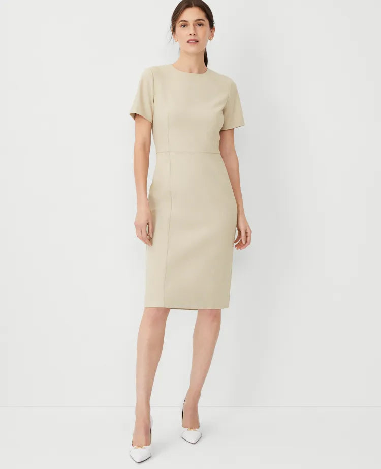 The Short Sleeve Sheath Dress in Bi-Stretch — Curvy Fit
