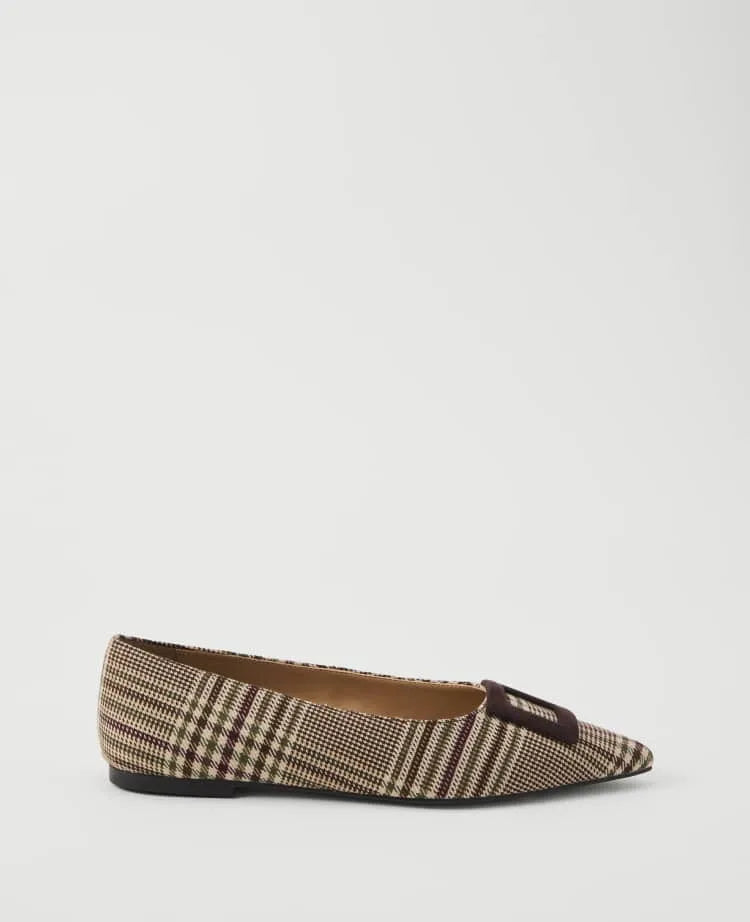 Plaid Buckle Flat