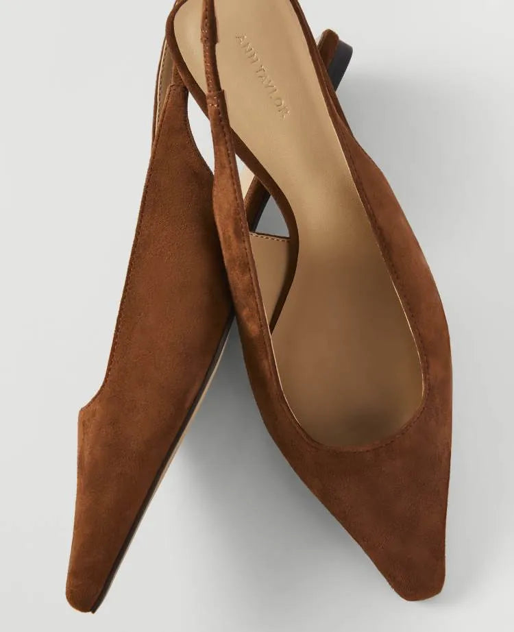 Suede Slingback Flat