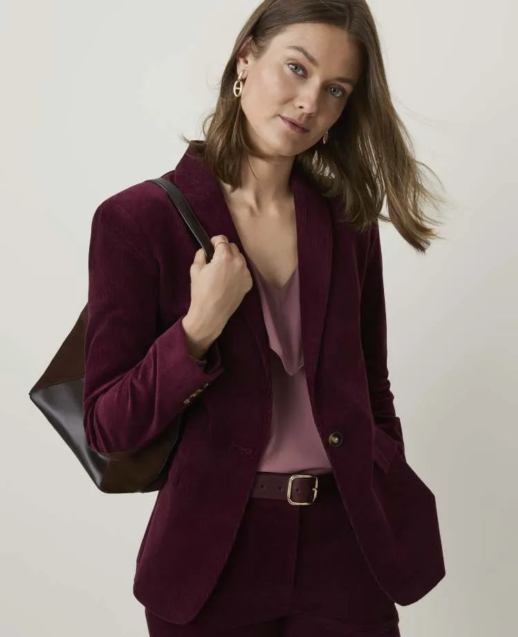 The Petite Longline Blazer in Corduroy