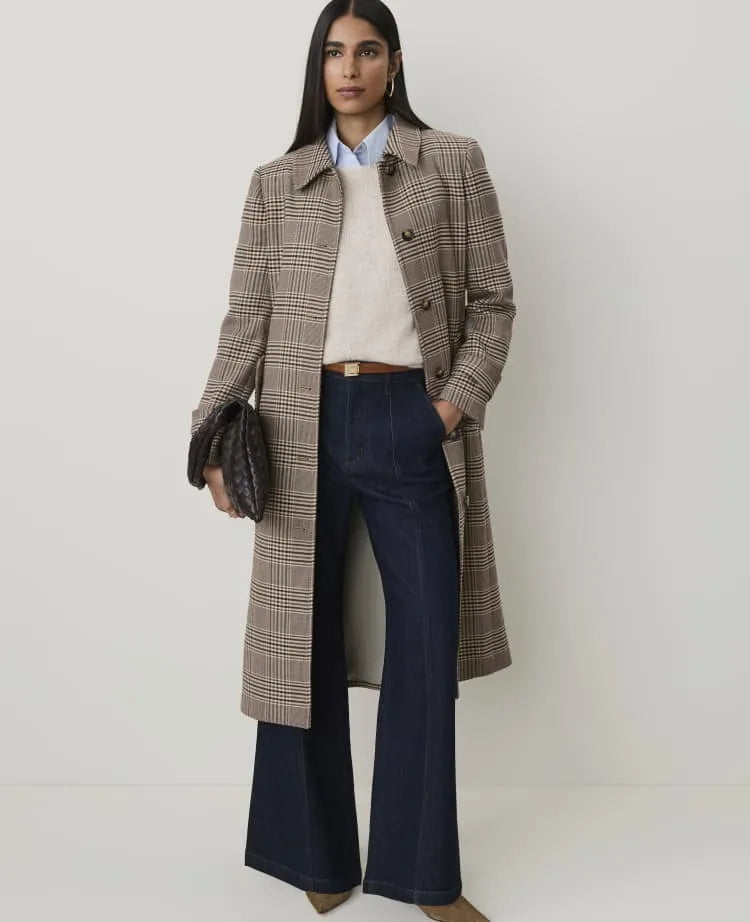 Petite Plaid Belted Coat