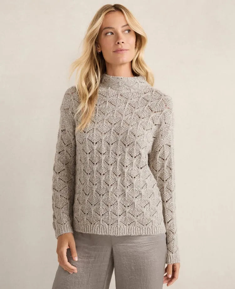 Haven Well Within Lurex Blend Pointelle Crewneck Sweater
