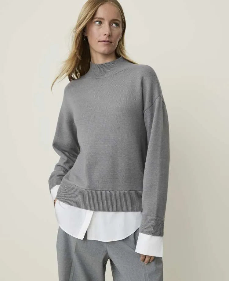 Weekend Layered Mixed Media Sweater