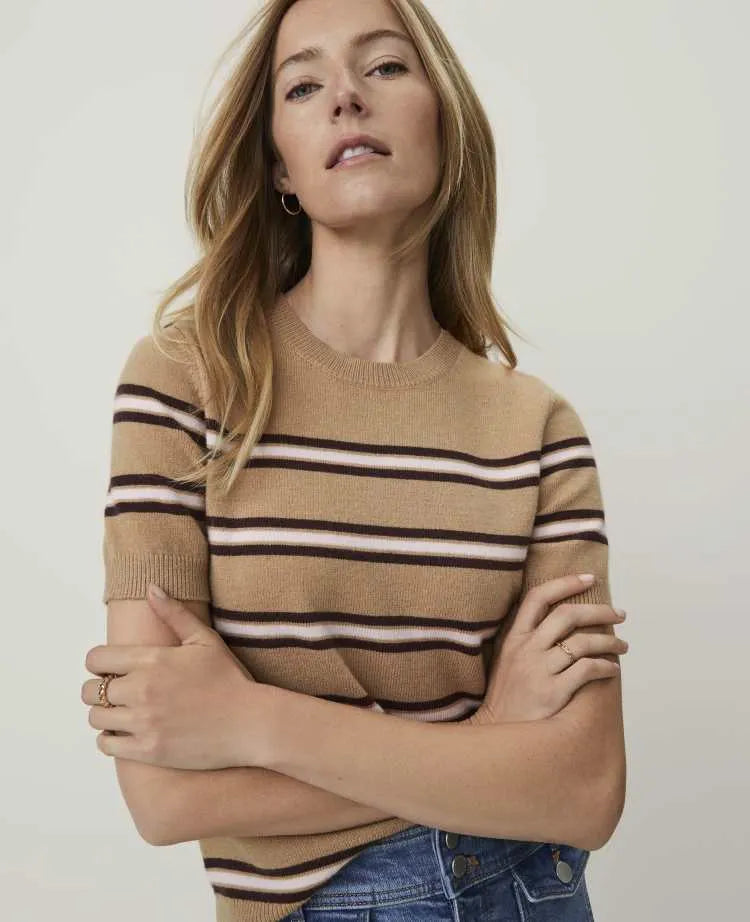 Petite Weekend Striped Sweater Tee