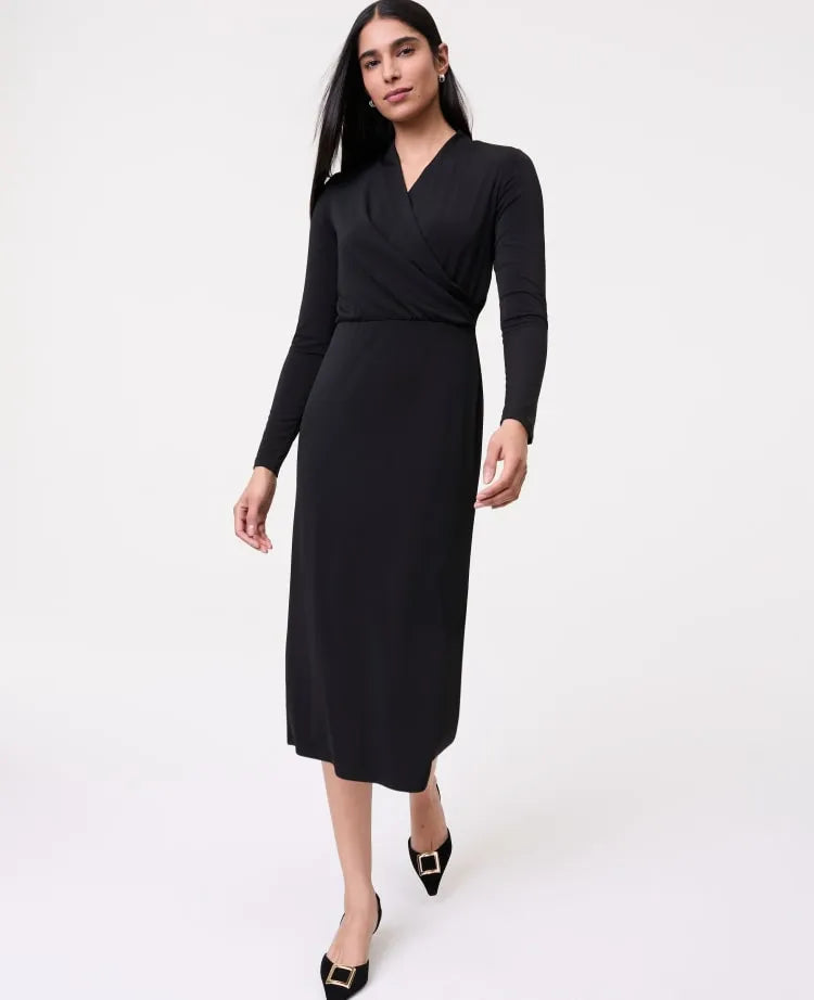 Draped Midi Sheath Dress