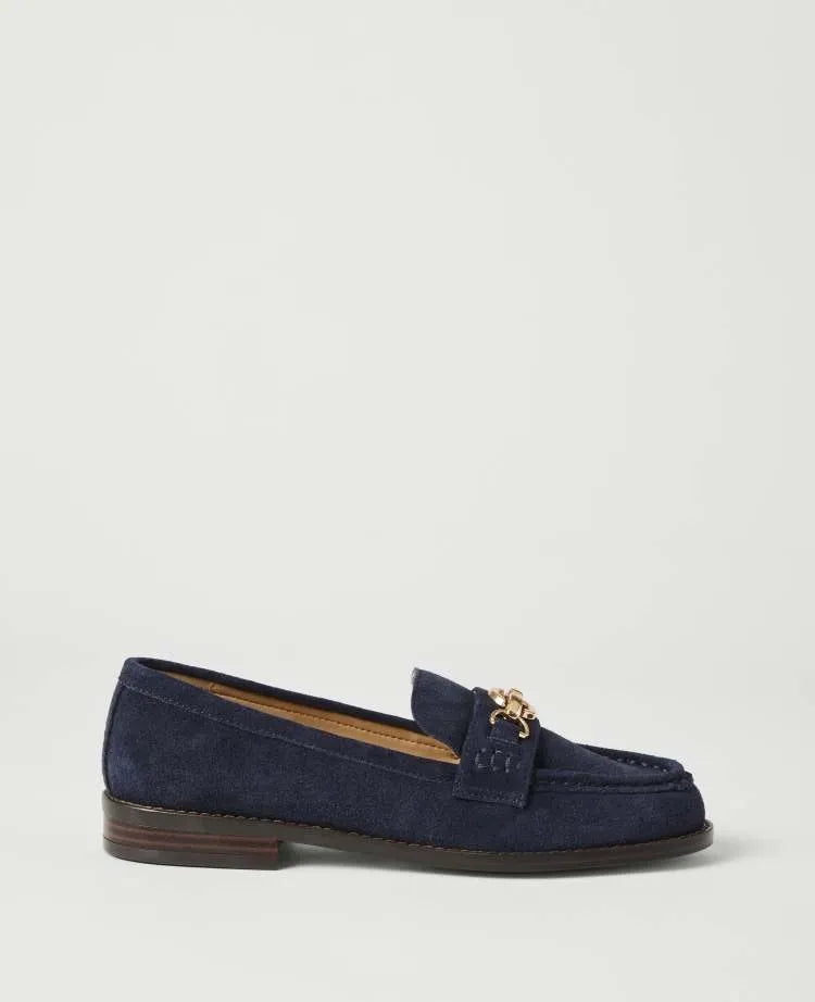 Hardware Embellished Suede Loafer