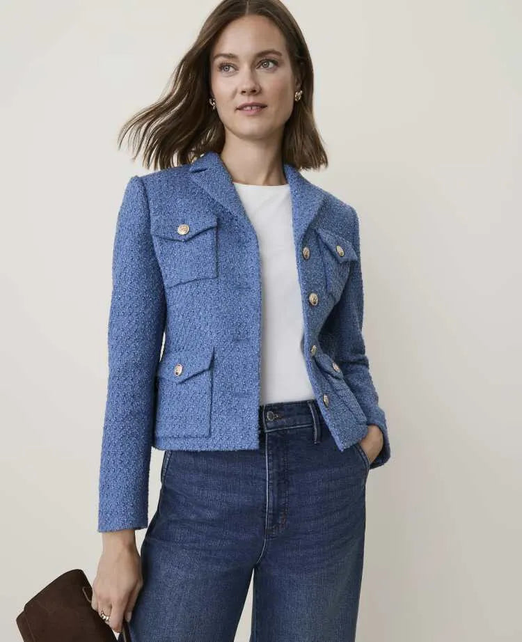 Petite Patch Pocket Jacket in Tweed