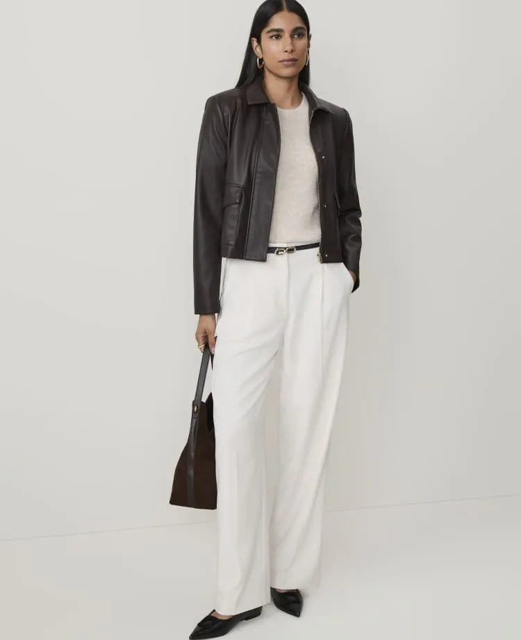 The Belted Pleated Straight Pant