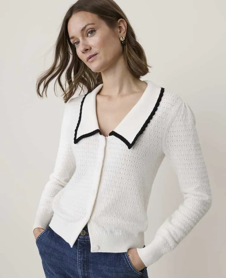 Scalloped Sailor Collar Cardigan
