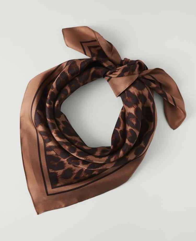 Animal Print Silk Scarf