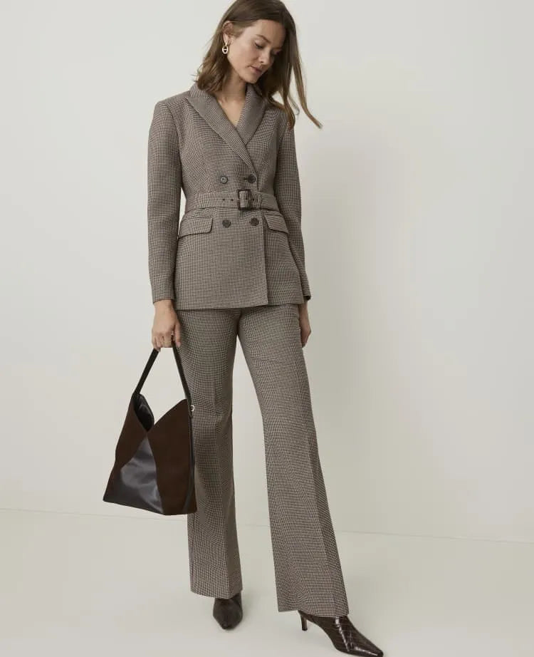 The Petite Jayne Trouser Pant in Houndstooth