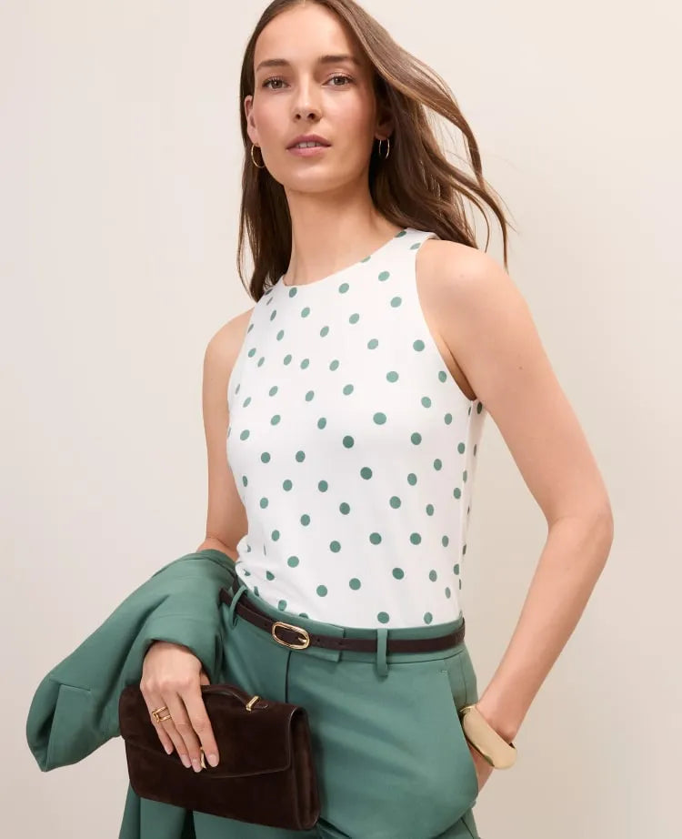 Petite Crew Neck Halter Tank Top