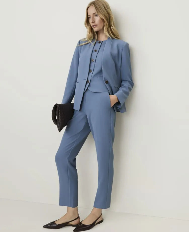 The Petite Relaxed Ankle Pant in Fluid Crepe